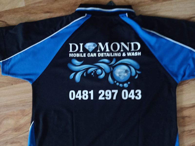 Diamond polo (back) by Bedrock Graphics, Ellenbrook WA
