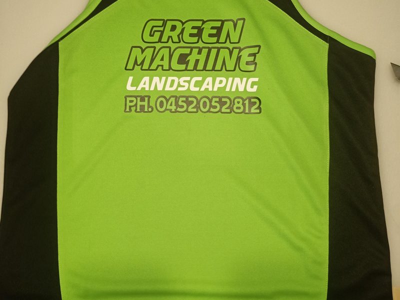 Singlet back print by Bedrock Graphics, Ellenbrook WA